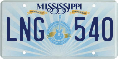 MS license plate LNG540