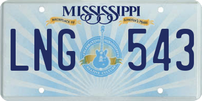 MS license plate LNG543