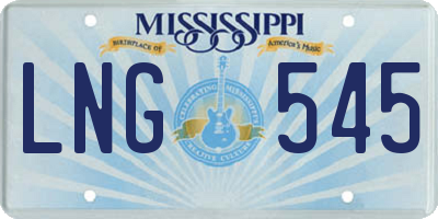 MS license plate LNG545