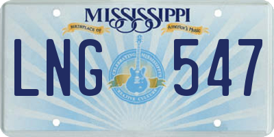 MS license plate LNG547