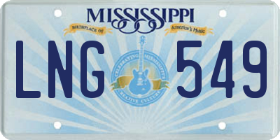MS license plate LNG549