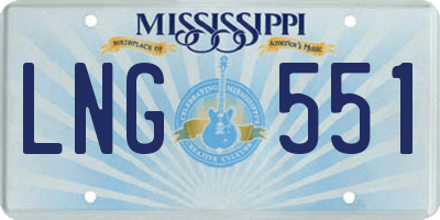MS license plate LNG551