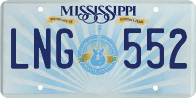MS license plate LNG552
