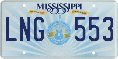 MS license plate LNG553