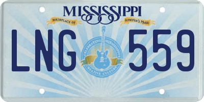 MS license plate LNG559
