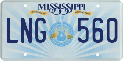 MS license plate LNG560