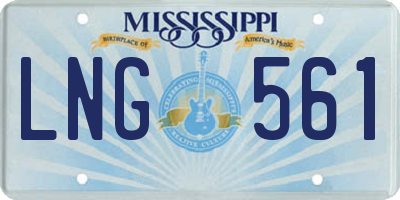 MS license plate LNG561