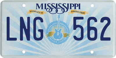 MS license plate LNG562