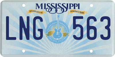 MS license plate LNG563
