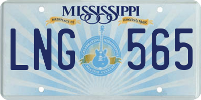 MS license plate LNG565