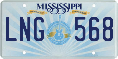 MS license plate LNG568