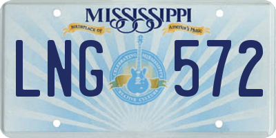 MS license plate LNG572