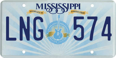 MS license plate LNG574