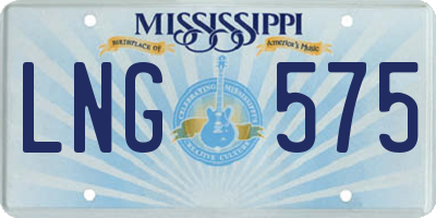 MS license plate LNG575