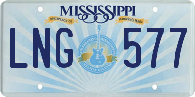 MS license plate LNG577