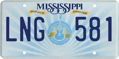 MS license plate LNG581