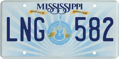 MS license plate LNG582