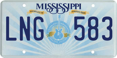 MS license plate LNG583