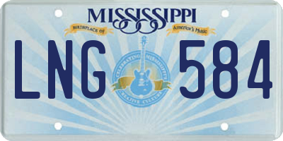 MS license plate LNG584