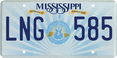 MS license plate LNG585
