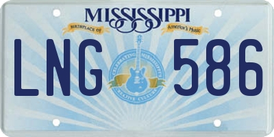 MS license plate LNG586