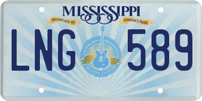 MS license plate LNG589