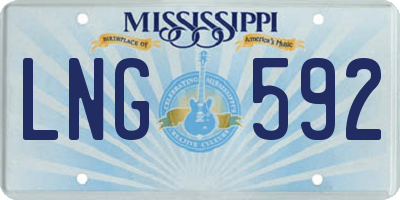 MS license plate LNG592