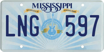 MS license plate LNG597