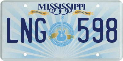 MS license plate LNG598