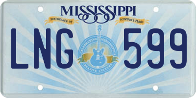 MS license plate LNG599