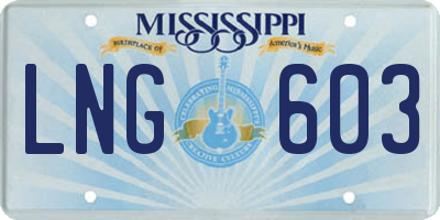 MS license plate LNG603