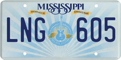 MS license plate LNG605