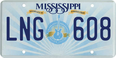 MS license plate LNG608