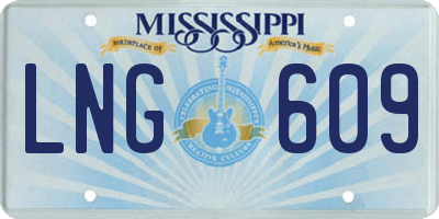 MS license plate LNG609