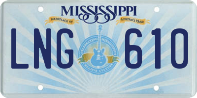 MS license plate LNG610