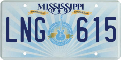 MS license plate LNG615