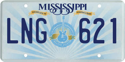 MS license plate LNG621