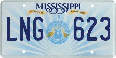 MS license plate LNG623