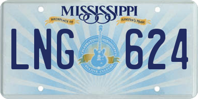MS license plate LNG624