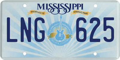 MS license plate LNG625