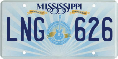 MS license plate LNG626