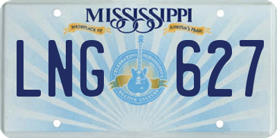 MS license plate LNG627