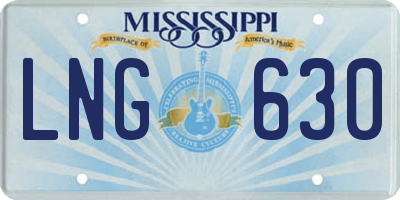 MS license plate LNG630