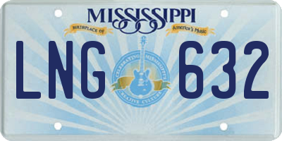 MS license plate LNG632