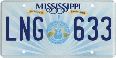 MS license plate LNG633
