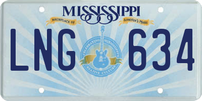 MS license plate LNG634
