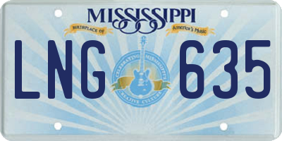 MS license plate LNG635