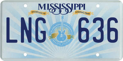 MS license plate LNG636