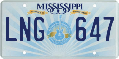 MS license plate LNG647