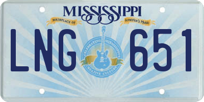 MS license plate LNG651